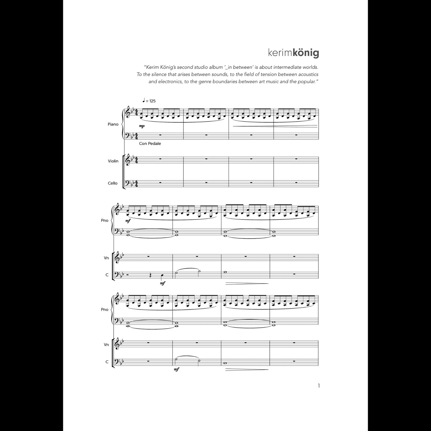 Kerim König - Reflections (Sheet Music)